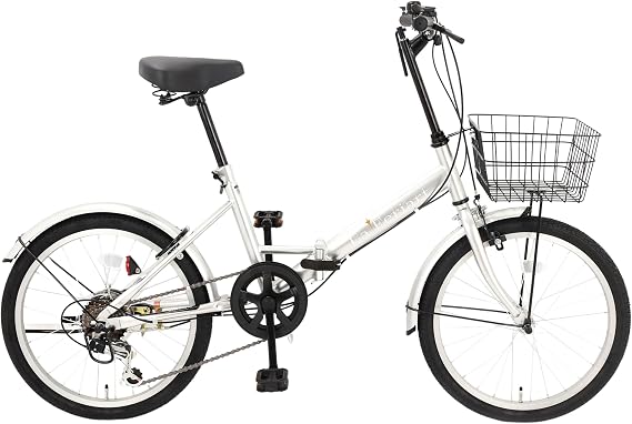 Speed World Folding Bicycle, Folding Bicycle, 20 Inches, 6 Speeds, 20 Inches, Lightweight, Steel Frame, Commuting to Work or School, Adults, Includes Basket/Mud Flap/Light/Keys, Assembly Videos