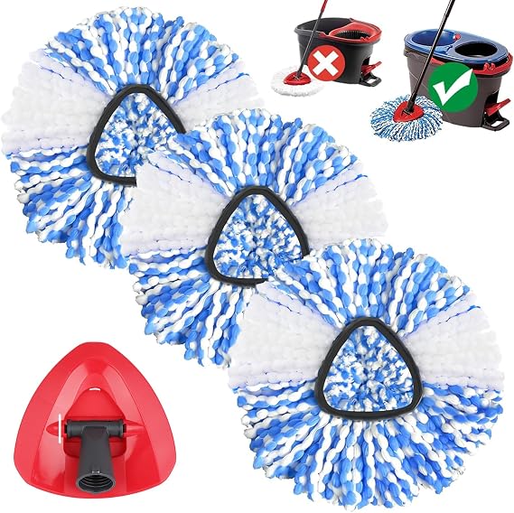 H2PrO Spin Mop Refill + Spin Mop Base Compatible with Vileda RinseClean Mop