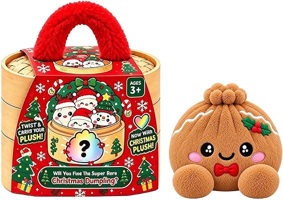 Cute Plush Stuffed Dumpling Squishies, Big Rainbow Squishes with Steamer