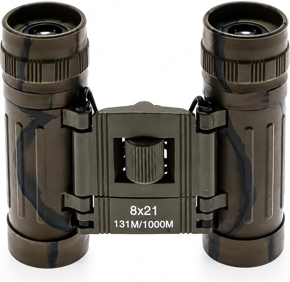 Profesyonel Mini El Dürbünü, Kauçuk Kaplamalı Av Dürbünü, 131M/1000M Görüş Mesafeli, 21 mm Gerçek Cam Mercekli, Su Geçirmez, Taşıma Çantalı, Doğa Güvenlik Kamp Avcılık Tiyatro İçin 8x21 El Dürbünü