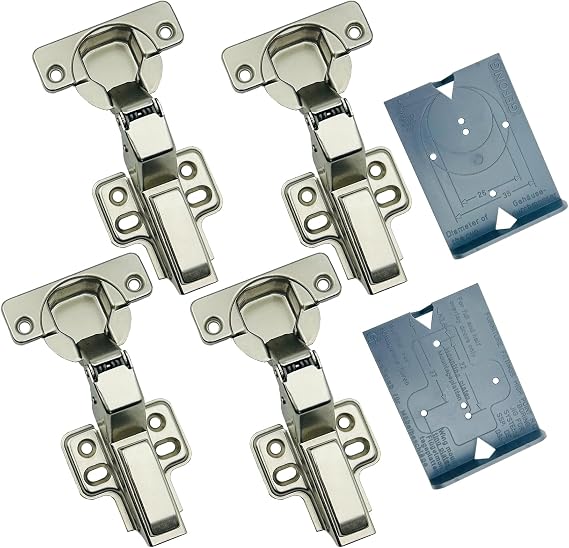 105 Degree Embed Kitchen Cabinet Soft Close Hydraulic Hinges 35mm with Damper Buffering Mute Hinge for Wardrobe Cupboard Door Pack of 4 Pcs