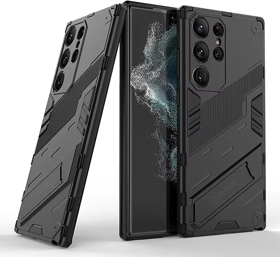 Microcase Samsung Galaxy S25 Ultra Matrix Serisi Armor Standlı Perfect Koruma Kılıf - Siyah Al3416