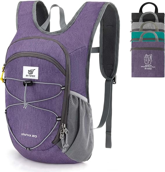 SKYSPER 20L Hiking Backpack Lightweight Foldable Daypack with Chest Strap Small Travel Rucksack for Women Men Packable Folding Bagpack for Travelling
