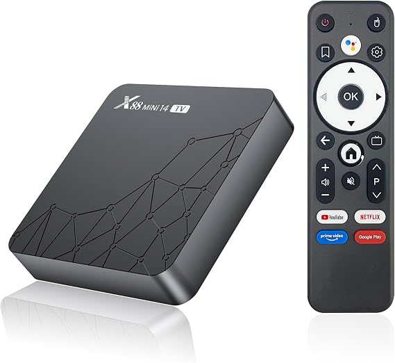 TV Box Android 14.0, HD 8K Android Box Rockchip RK3518mini Chip RAM 2G ROM 32G Support 1080p 2k 4k WiFi6 Enternet 10/100M Bluetooth 5.0 USB3.0 Supports 3D Smart TV Box with Voice Remote Control