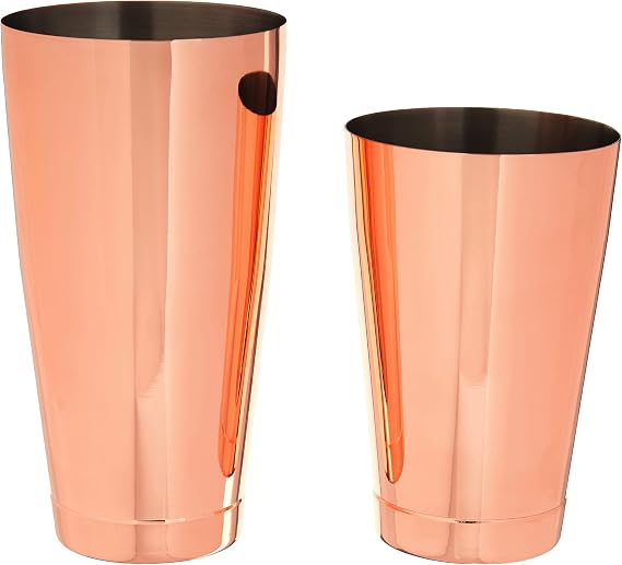 Barfly Weighted Cocktail Mixing Shaker Tin Set, Stainless Steel, Copper, 9.21 x 0.13 x 17.78 cm