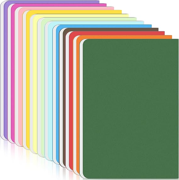 12 Pack A5 Lined Notebooks, 92 Pages/46 Sheets, 80 GSM Thick Paper, Colour Journals with 12 Colours, Multipack Notebooks for Sketching, Travel, Writing, School & Work (Lined)