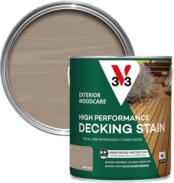 V33 High Performance Decking Stain, Light Silver, 2.5L