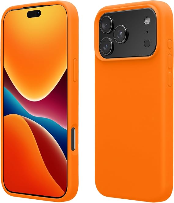 kwmobile Case for Apple iPhone 18 Pro Max/iPhone 17 Pro Max Case - Soft Cover - Shockproof Silicone - Wireless Charging Fruity Orange