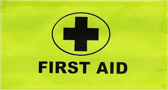 RE-GEN - First Aid Aider Responder Home Office Workplace Armband ID Badge Sleeve Strap - Yellow High Visibility (Single Pack)