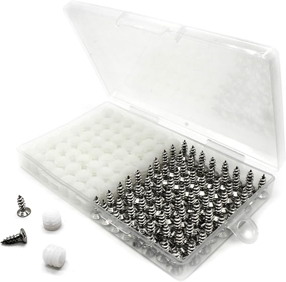 Plastic Hinge Dowel Inserts with Screws 100 Pack