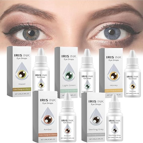 Eye Color Changing Drops, Color Changing Eye Drops, Fancy Drops Change Your Eye Color, 10ml Irisink Eye Drops,Safe and Gentle, Visibly Change Eye Color in Just 2 Hours(Mix 5pc)