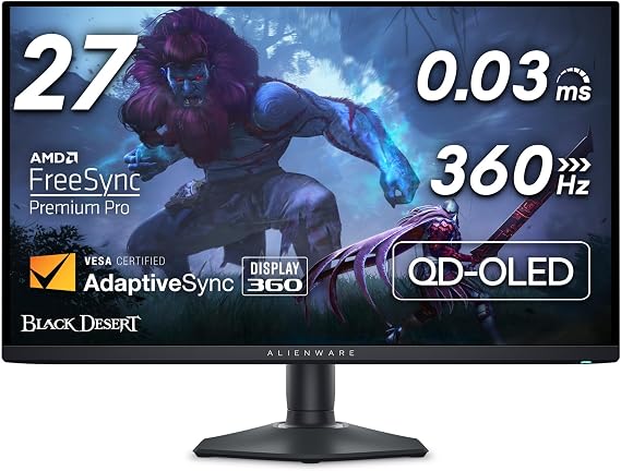 Alienware 27 Gaming Monitor - AW2725DF, QHD (2560x1440), 360Hz, QD OLED