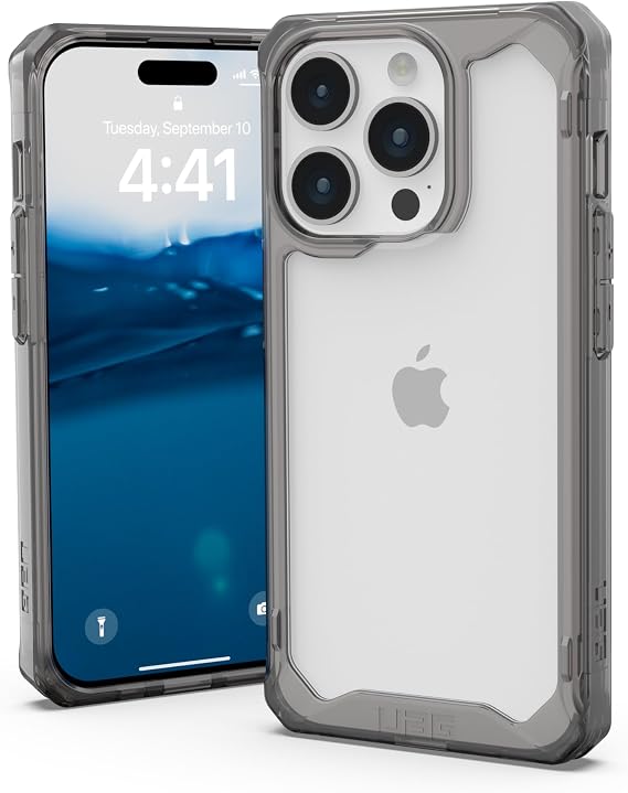 URBAN ARMOR GEAR UAG Case Compatible with iPhone 15 Pro Case 6.1" Plyo Ash Rugged Anti-Yellowing Transparent Clear Military Grade Dropproof Protective Cover