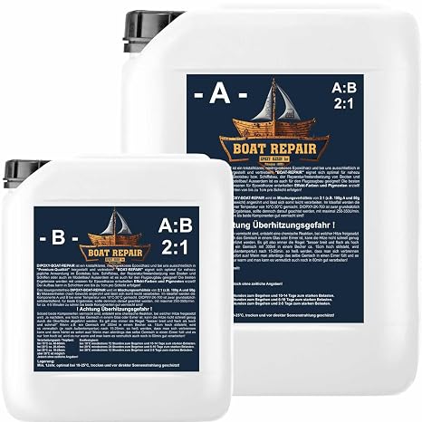 Epoxy Resin Boat Repair 750 g Resin Epoxy Laminating Resin Boat Repair Boat Building Car Aircraft Construction Model Building Mould Making Car GRP Prototyping 2K Resin & Hardener EP Transparent Low Odour UV Rod Dipoxy