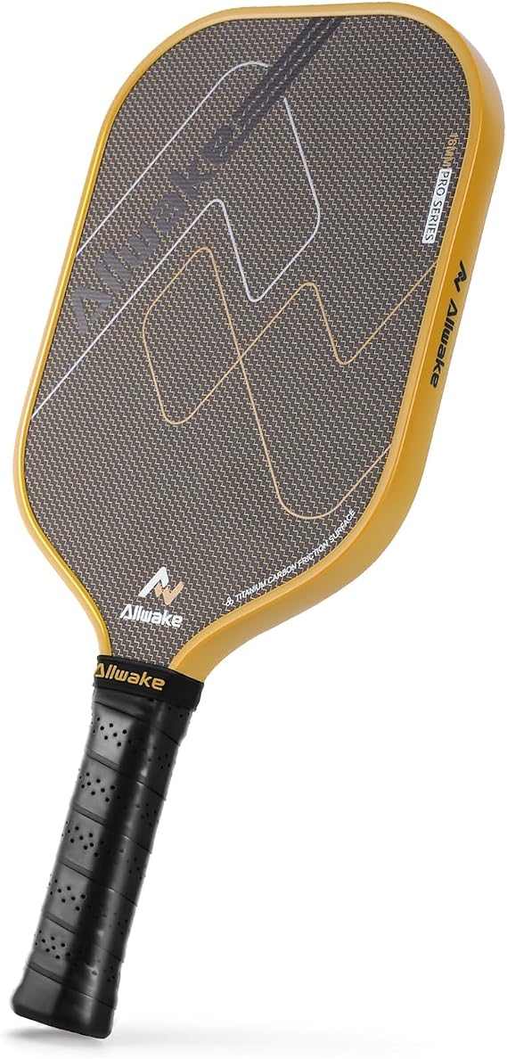 Pickleball Paddle, 3K Titanium Hybrid Carbon Fiber Pickleball Paddle Set, USAPA Approved Elite Control & Power Pickleball Paddle, 16mm Honeycomb Core, Ergo Sweat-Proof Grip & 360° Edge Protector