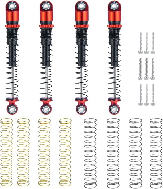 RCLIONS SCX24 RC Car Shocks 48mm Absorber Damper for All 1:24 Axial SCX-24 Deadbolt Base Camp JLU C10 Gladiator Dooge RC Crawler Car Upgrades Parts