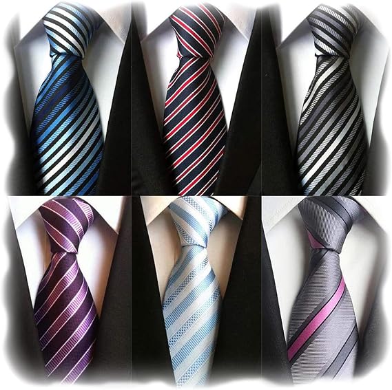 Weishang Lot 6 PCS Classic Men's Silk Tie Necktie Woven JACQUARD Neck Ties