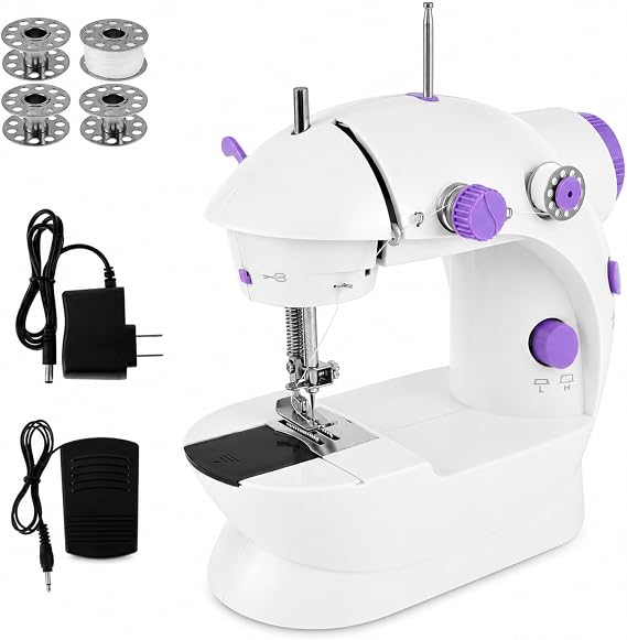 Astreon Mini Dikiş Makinesi, Portatif Kolay Kullanım ve Taşıma, Pedallı Tasarım, Ayarlanabilir Hız Ayarı, Kıyafet Elbise Dikimi, Yeni Başlayanlar ve Yetişkinler İçin Uygun Taşınabilir Dikiş Makinesi
