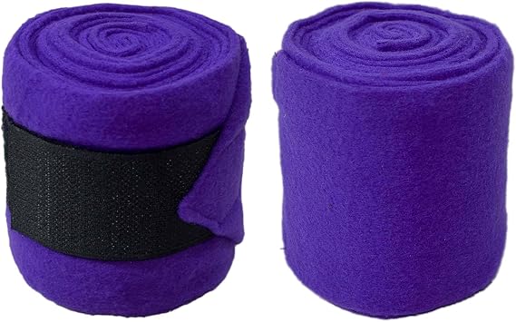 Horse Leg Bandage/Horse Leg wrap (Set of 4) Red, Blue, Navy Blue, Black, Pink, and White (PURPLE)