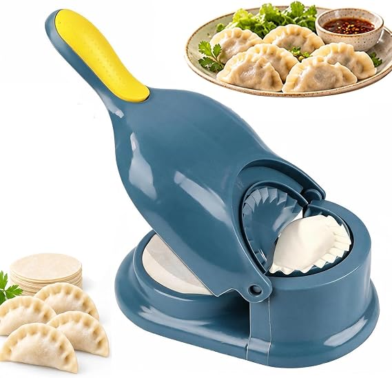 2 in 1 Manual Dumpling Maker Press, Multifunctional Dumpling Skin & Gyoza Wrapper Shaper Mould, Hand Triangle Dumpling Machine, Dumpling Making Kitchen Tool Set