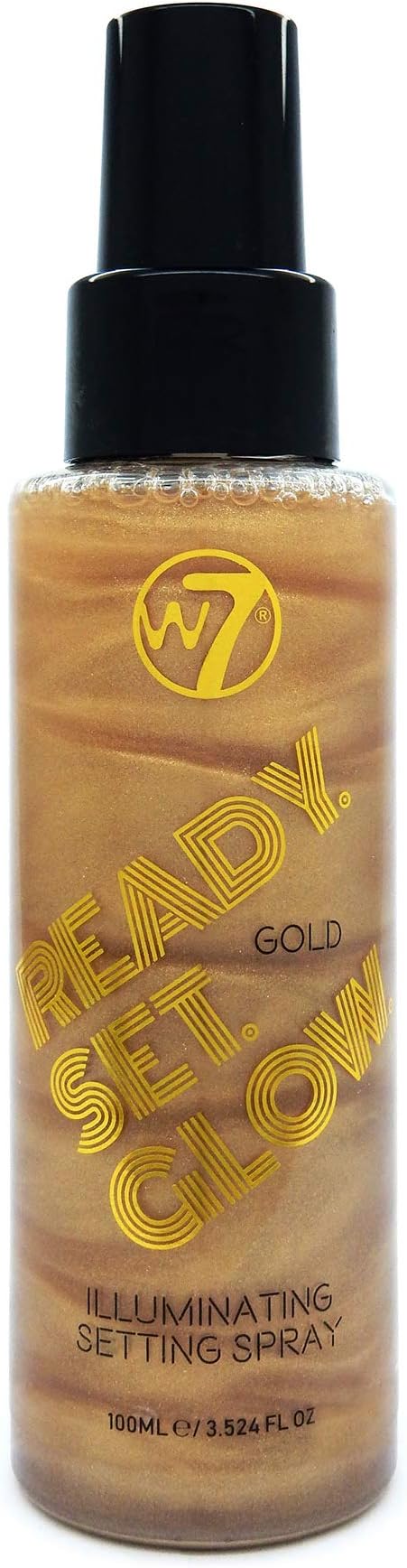 W7 レディセット グロウ メイクアップ セッティング スプレー - シマー仕上げ - 長持ち 極細 フォーミュラ ゴールド