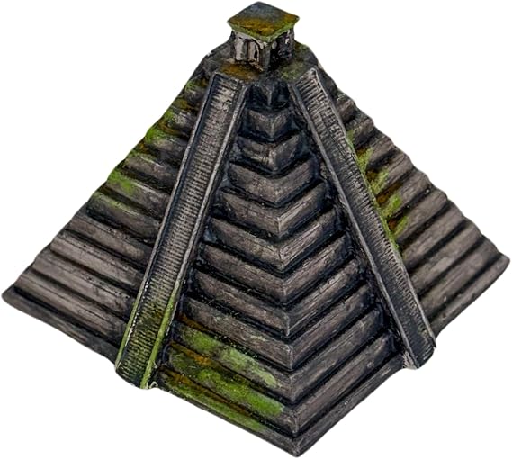 Chichen Itza Piramit Heykeli - Kukulkan Tapınağı Replikası - Mesoamerika Sanatı - Dekoratif Antik Maya Modeli