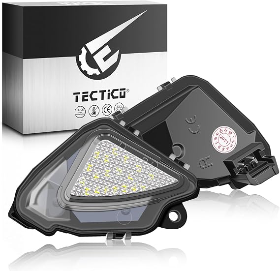 TECTICO LED Puddle Light 6000K White Canbus Wing Mirror Bulb Compatible with Skoda Octavia Superb Kodiaq Karoq T-Roc A1, 2pieces