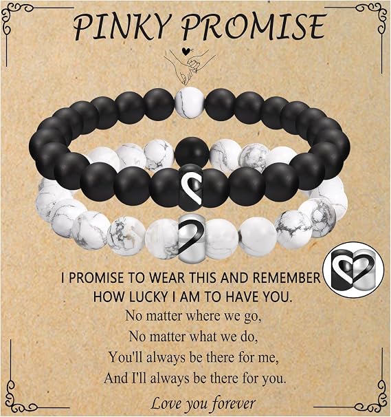 Matching Bracelets for Couples Gifts for His And Her Long Distance Relationship Bracelets Birthday Anniversary Christmas Gifts for Men, Women, Boyfriend, Girlfriend, Bf Gf