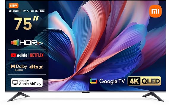 Xiaomi TV A Pro 75 2026 75 İnç 189 cm 4K UHD QLED Google TV Dolby Vision HDR Smart TV Siyah [Enerji Sınıfı F]