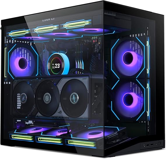 Lian Li O11 Dynamic Mini V2 PC Case Black | Compact ATX Mid Tower with Dual-Chamber Design, Tempered Glass and Modular Layout