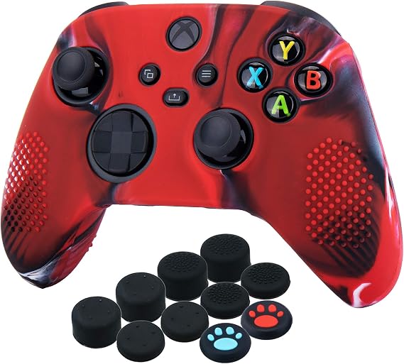 YoRHa 10 x Silicone Cover Skin Case for Xbox Series X/S Controller Cam Tread with Thumb Grip