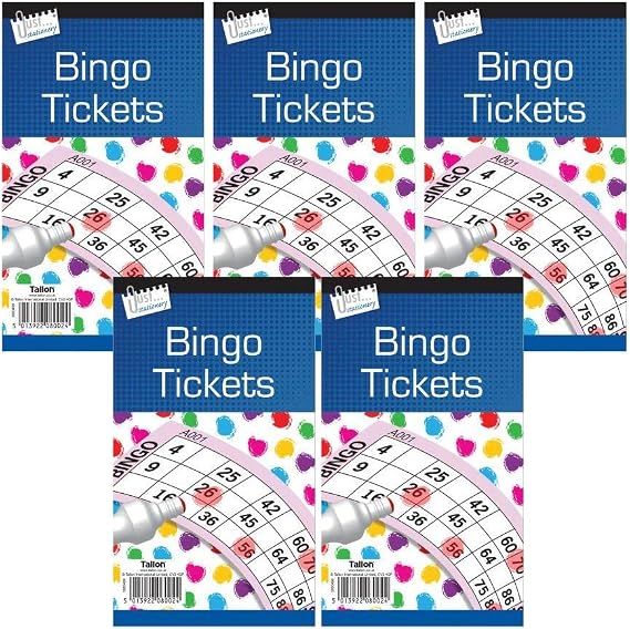 Bingo Game Tickets - 600 Games In Jumbo Size In Pack Of 5