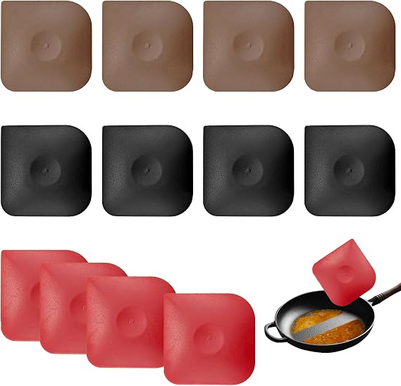 12 PACK Pan Scraper Tool Set Non-Scratch for Pot Cleaning Scraper - Non-Slip High Heat Resistant Kitchen Scraper Tool