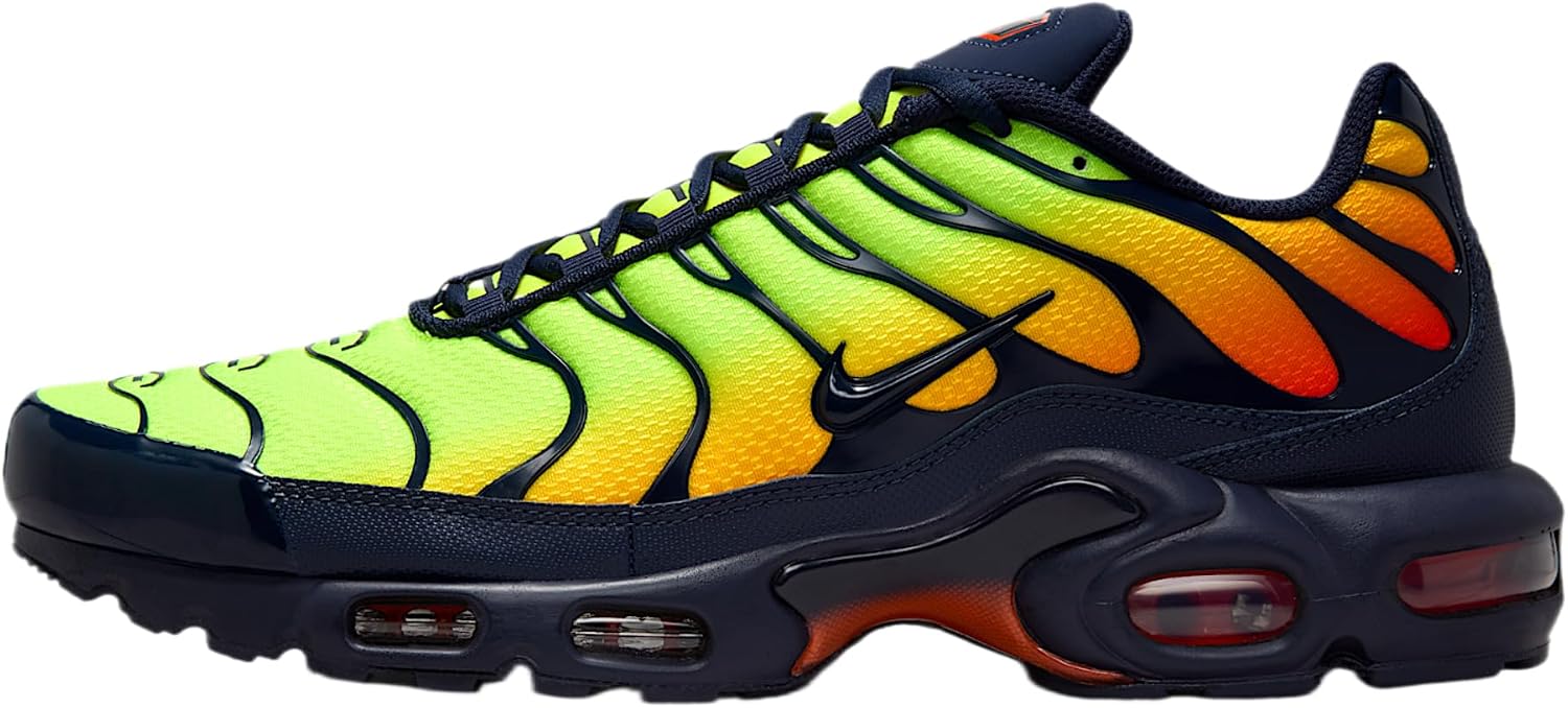 Nike Air Max Plus Men's Shoes (Lemon Venom/Hyper Crimson/Laser Orange/Blackened Blue)