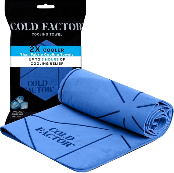 COLD FACTOR Instant PVA Cooling Towels, Cooling Neck Wraps, Blue, 1 Pack