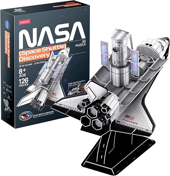 NASA - Space Shuttle Discovery 3d Puzzle | 3d Puzzle For Kids And Adults 126 Pieces | 3d Puzzles | Model Kits For Adults To Build And Kids | 3-d Puzzles