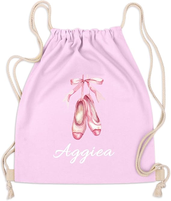 Personalised Drawstring Bag Girls Kids Custom Dance Bag With Name
