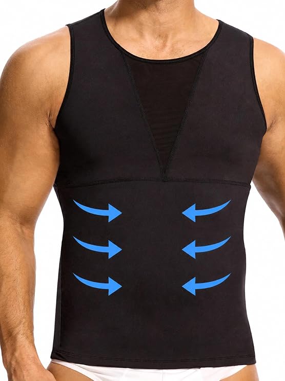 Men's Compression Vest Slimming Body Shaper Tummy Control Tank Top