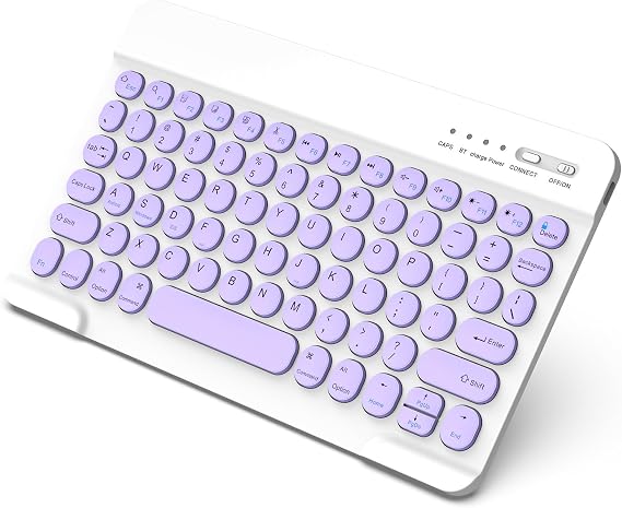SZO Bluetooth Keyboard for iPad 10th 11th Generation, iPad Pro/Air/Mini, Compact Wireless Keyboard for All Bluetooth Tablets, Smartphones & iOS Devices [US Layout] Purple