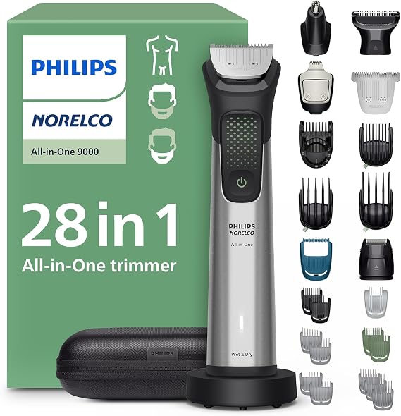 Philips Norelco All-in-One 9000 28-in-1 Trimmer, Face, Hair & Body, Steel