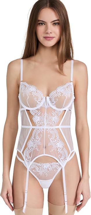 Bluebella Women's Marseille Wired Basque, White, 3 6DD US