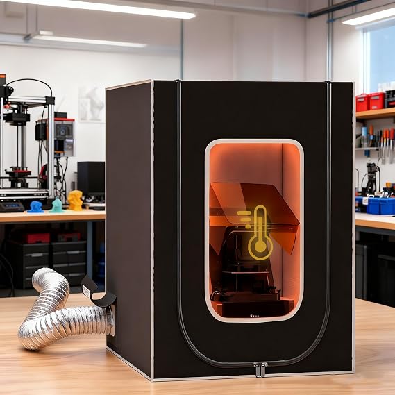 3D Printer Enclosure with Fan and Ventilation for Constant Temperature and Dust Protection in Printing Environments