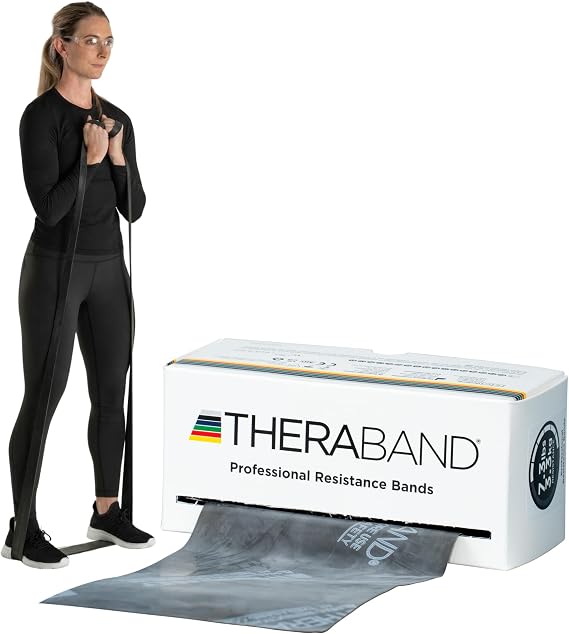 THERABAND Resistance Bands, 6 Yard Roll Professional Latex Elastic Fitness Band For Upper & Lower Body & Core Exercise, Physical Therapy, Pilates, Yoga, Stretching, Home Workouts, Rehab