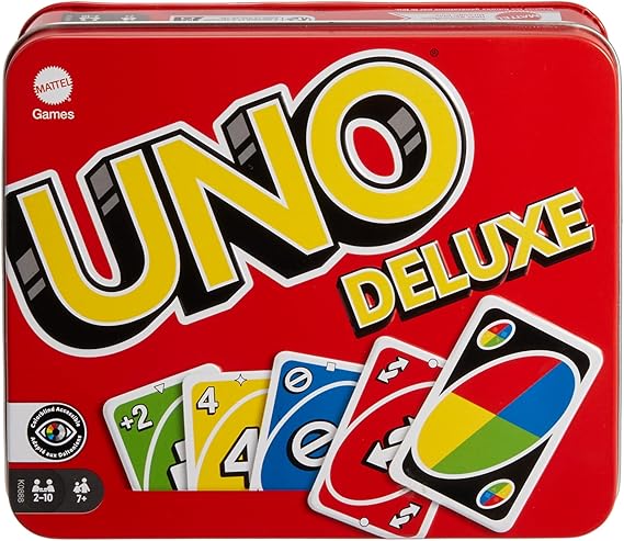 Mattel Games UNO Deluxe Card Game Ages 7+ 2-10 Players