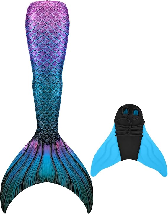 DNUFN Mermaid Tail for Swimming for Women Adults with Monofin