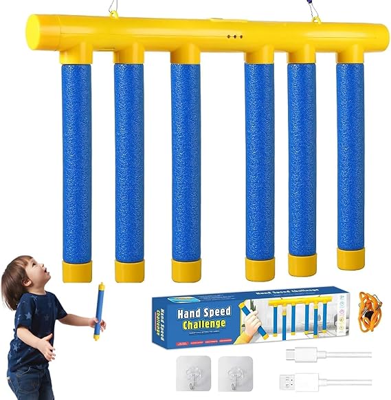 Catching Sticks Game,Stick Drop Reaction Training Challenge Toy, 3 Adjustable Speeds, Hand-Eye Coordination Training, Falling Sticks Game for Kids and Adults, Educational Sensory Toy Gift