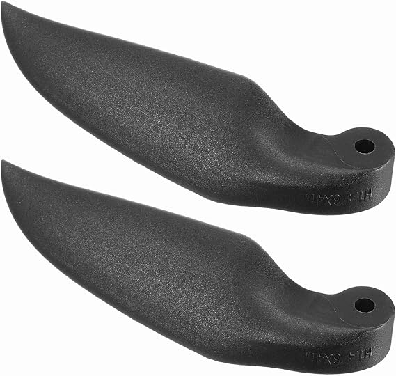 sourcing map RC Glider Propeller Replacement Prop Blades, 6x4 Inch RC Folding Propeller Nylon Blades Parts for Spinner D28-D48mm Glider Airplane Prop Replacement(Black, 1 Pair)