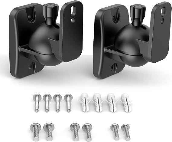HomeMount Universal Wall Mount Speakers, Supports 8 Pounds (Black)