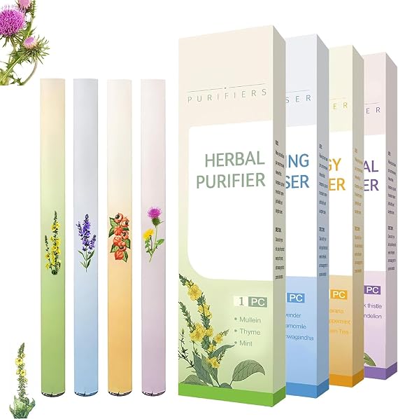 4Pcs Herbal Diffuser Pen, Portable Aromatherapy, Resting Relaxation and Oral Air Freshening, Quitting Bad Habit and Natural Energy Boost