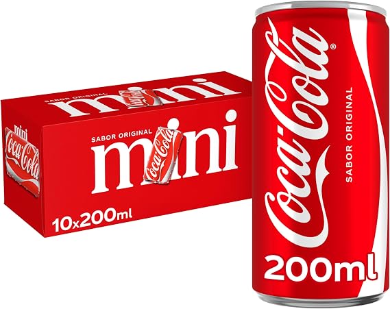 Coca-Cola Original Flavor, Cola Soda – Pack of 10 Mini Cans, 200 ml